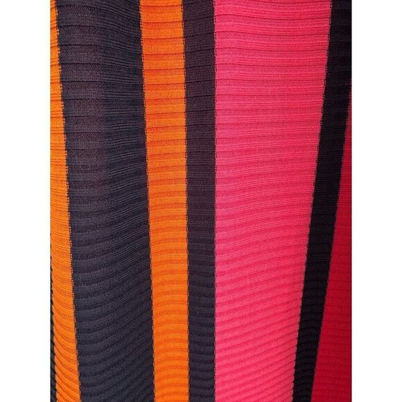 MISOOK black red pink orange knit open front sleeveless cardigan vest S NWOT - Picture 3 of 6